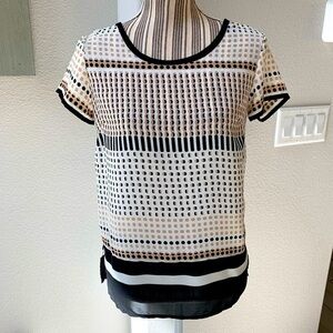 Kenar Patterned Short Sleeve Blouse